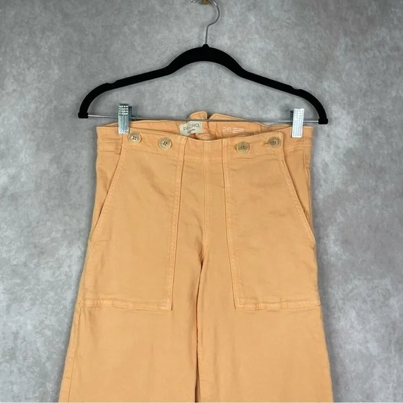 Pilcro By Anthropologie Kit High-Rise Crop Jeans In Petal Peach Women's Sz 26 - Picture 4 of 10